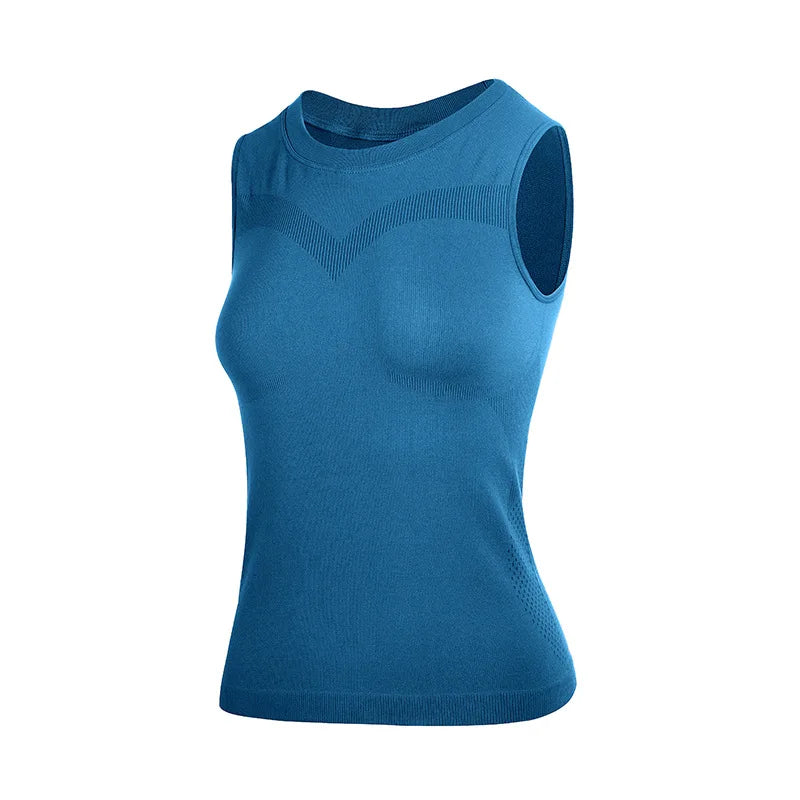 New Ladies Feminine Fit Sleeveless Undershirt T Shirt Women Trim Crop Sports Tank Crop Tops Interlock Stitch Sweater Vest