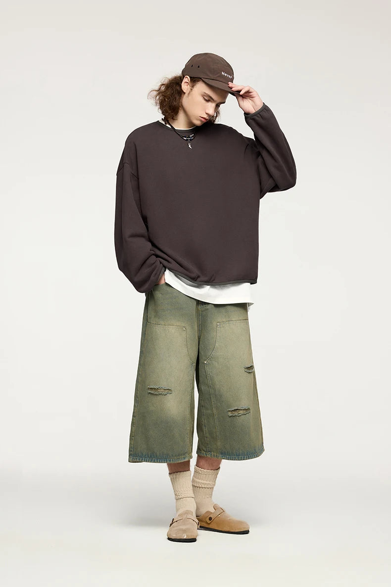 INFLATION Premium Cozy Sweatshirts Unisex Winter Warm 365gsm Fleece Cropped Pullovers