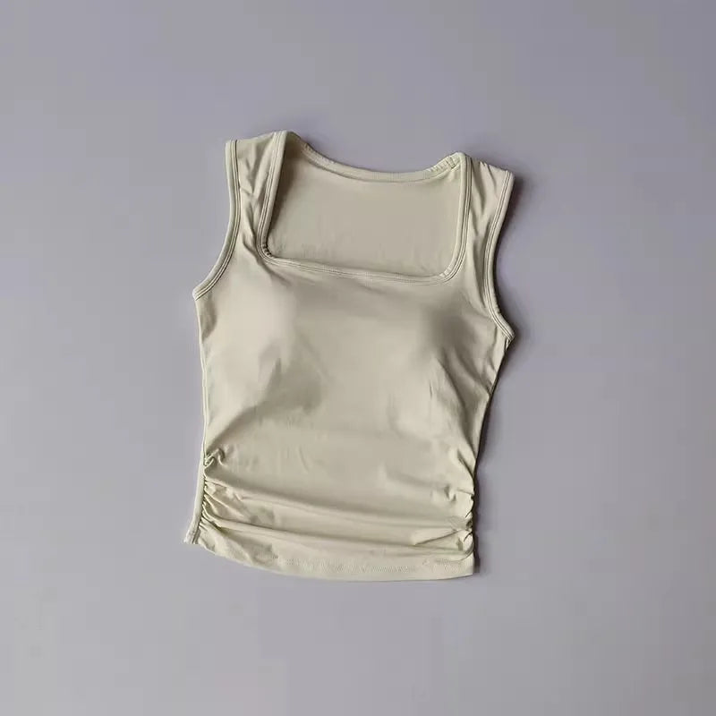 2024 Women Yoga Vest Elasticity Gym Sports Crop Tops Fitness Workout Sports Shirts Sleeveless Tank Tops Padded Yoga Bra Top