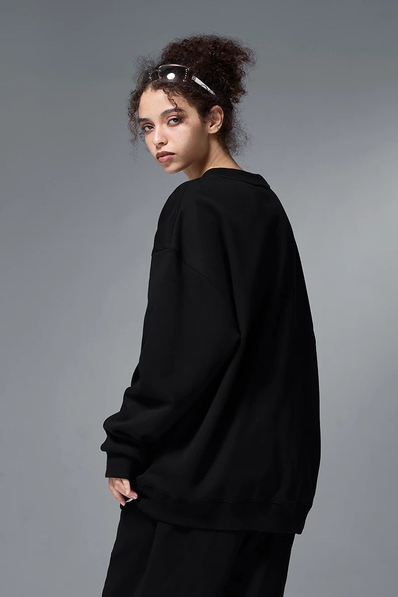 INFLATION Classic Cozy Crewnecks Unisex Plain Minimalist Fleece Sweatshirts