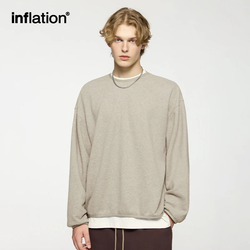 INFLATION Premium Cozy Sweatshirts Unisex Winter Warm 365gsm Fleece Cropped Pullovers