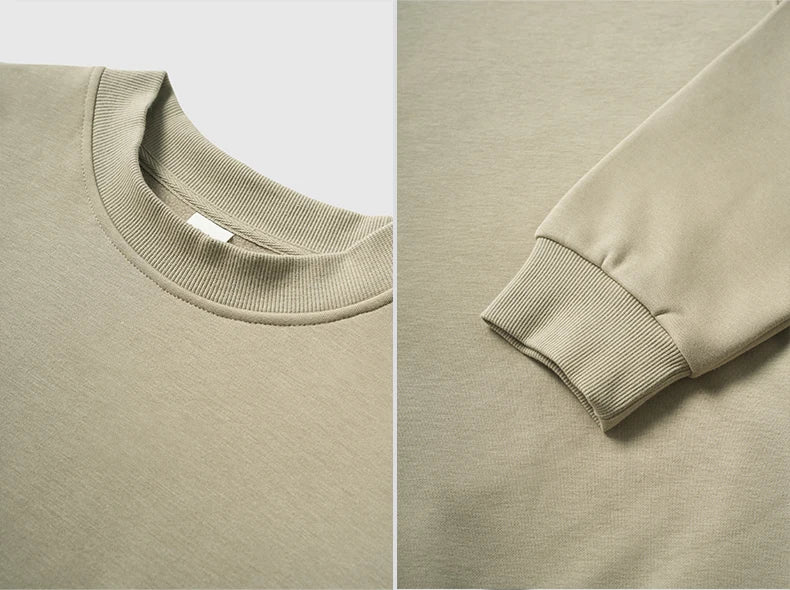 INFLATION Classic Cozy Crewnecks Unisex Plain Minimalist Fleece Sweatshirts