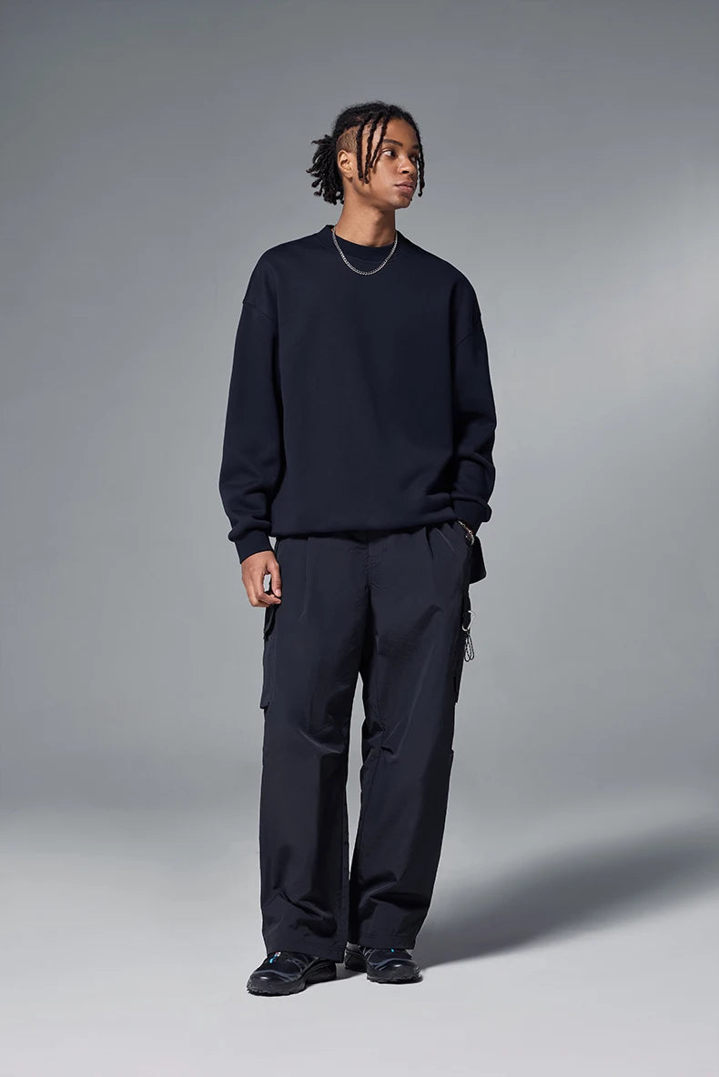 INFLATION Classic Cozy Crewnecks Unisex Plain Minimalist Fleece Sweatshirts