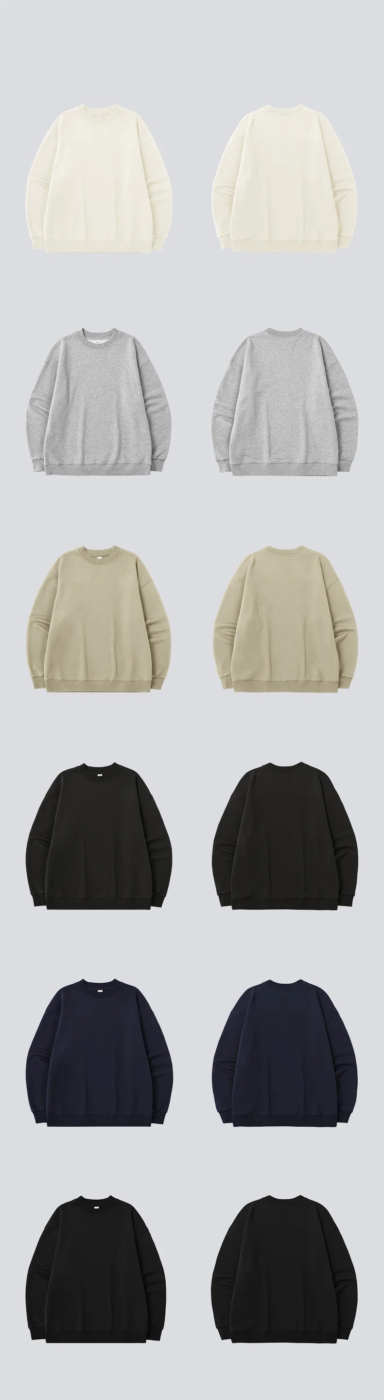 INFLATION Classic Cozy Crewnecks Unisex Plain Minimalist Fleece Sweatshirts