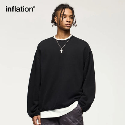 INFLATION Premium Cozy Sweatshirts Unisex Winter Warm 365gsm Fleece Cropped Pullovers