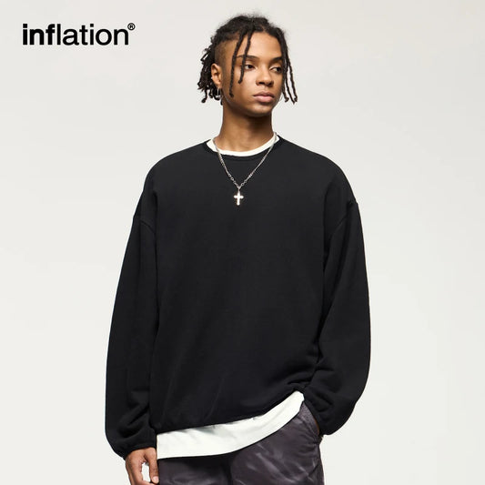 INFLATION Premium Cozy Sweatshirts Unisex Winter Warm 365gsm Fleece Cropped Pullovers