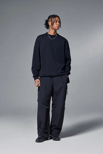INFLATION Classic Cozy Crewnecks Unisex Plain Minimalist Fleece Sweatshirts