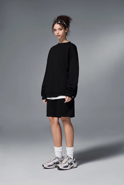 INFLATION Classic Cozy Crewnecks Unisex Plain Minimalist Fleece Sweatshirts
